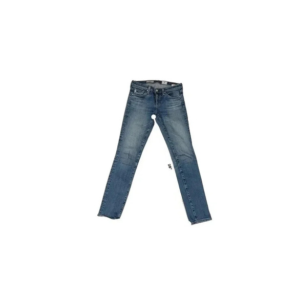 Adriano Goldschmied Women's Cotton Blue Zip Up & Button Front Straight Jeans - Picture 4 of 6